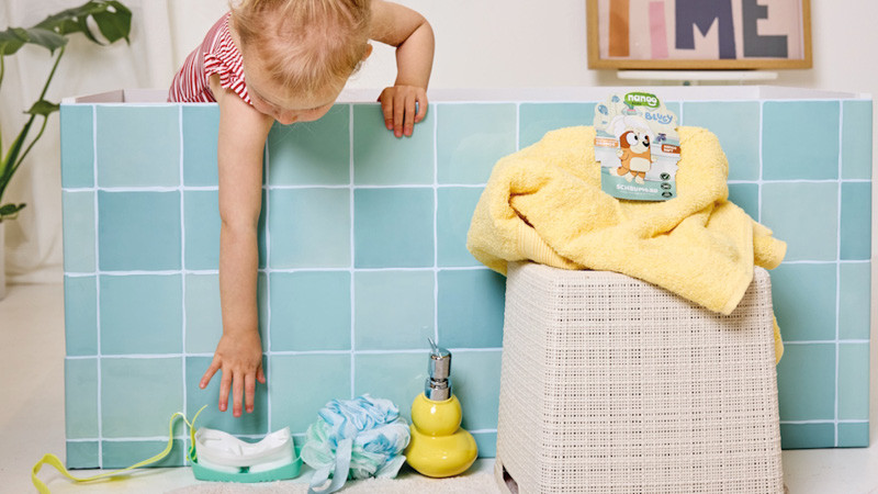 Waschen, planschen, baden – und das mit Bluey und Nanoo Kids